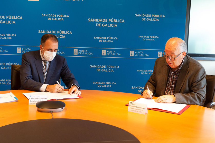 O conselleiro de Sanidade, Julio García Comesaña, asinará un convenio de colaboración co alcalde do Concello de Baña.